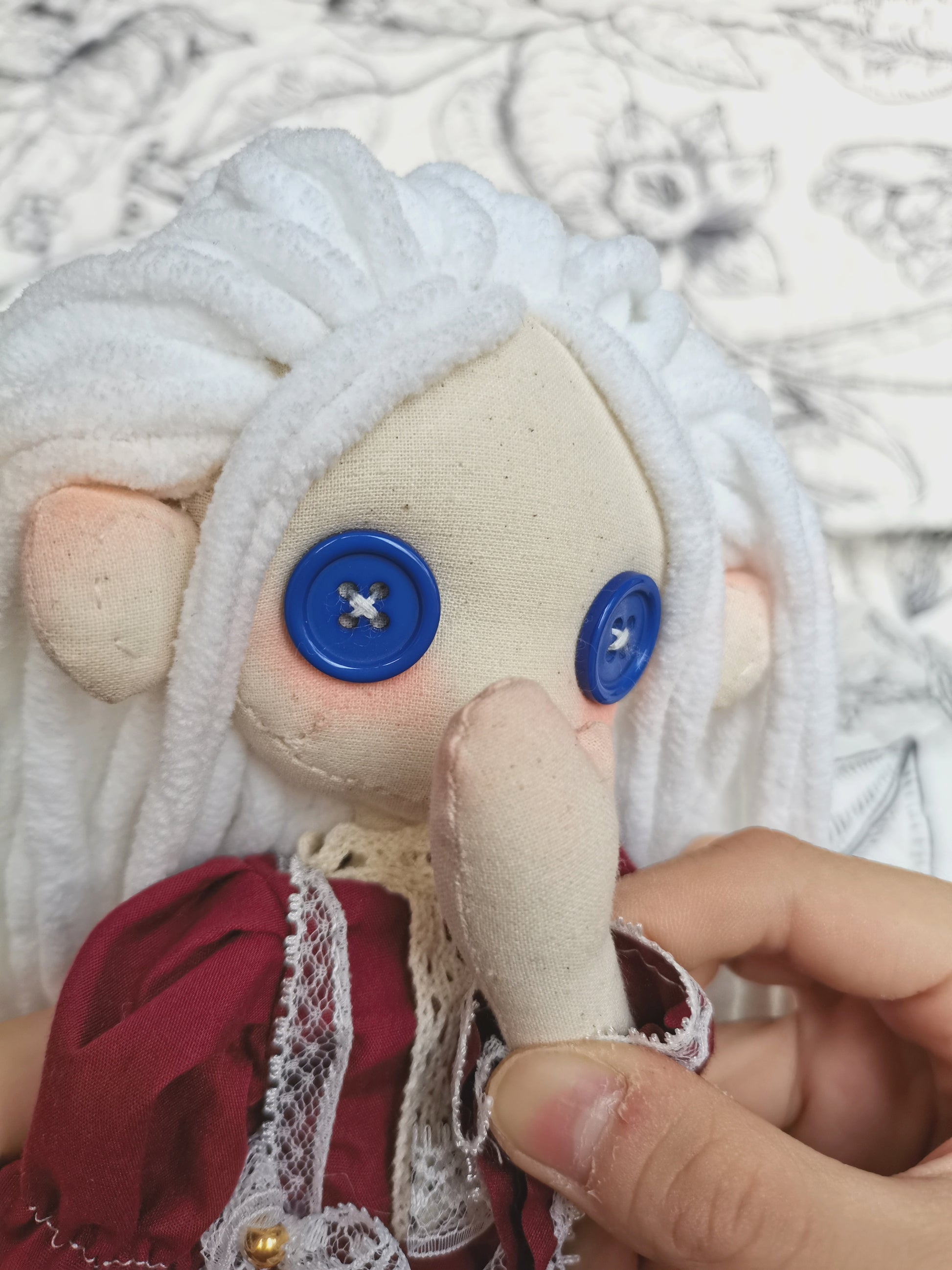 handmade button eyed doll